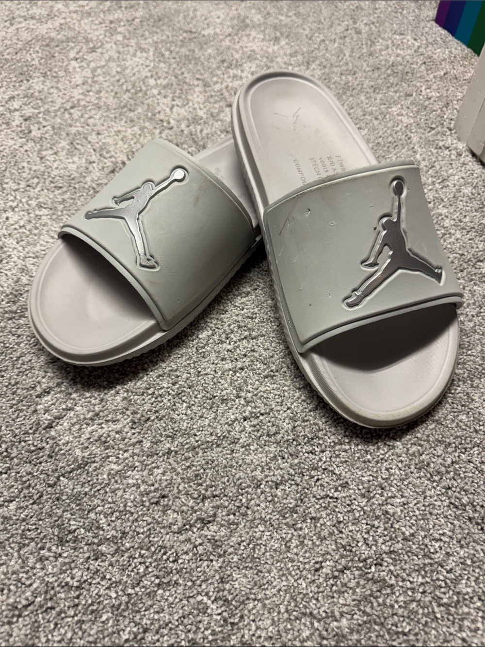 Jordan Slide Sandals in Light Gray